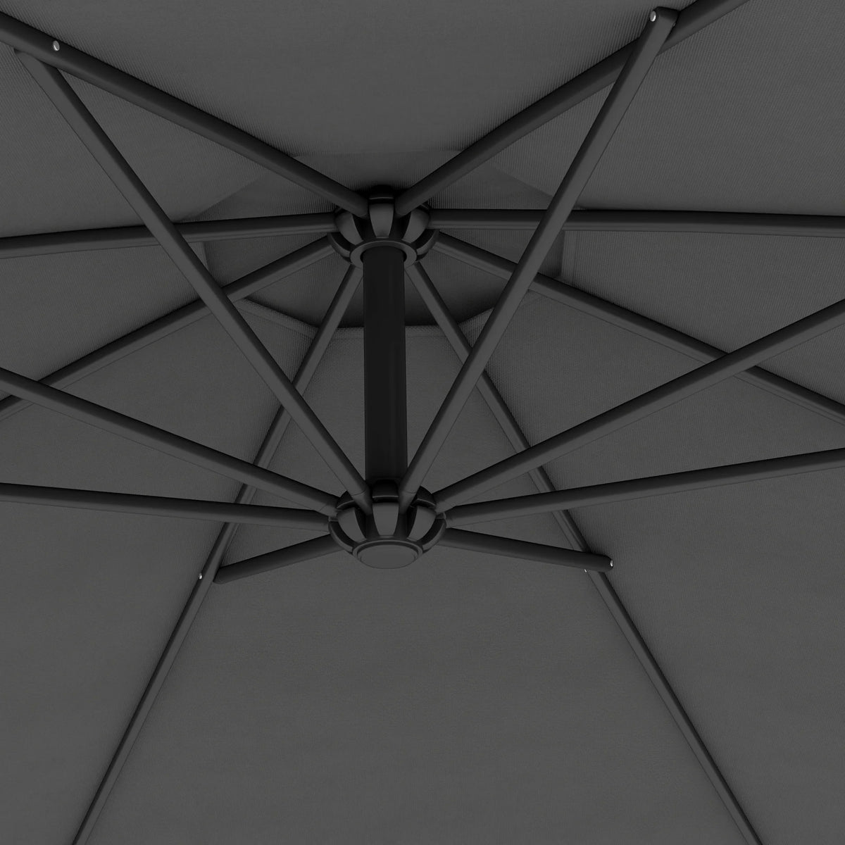Outsunny 10' Cantilever Hanging Tilt Offset Patio Umbrella with UV & Water Fighting Material and Cross Base (Weight Not Included), Gray