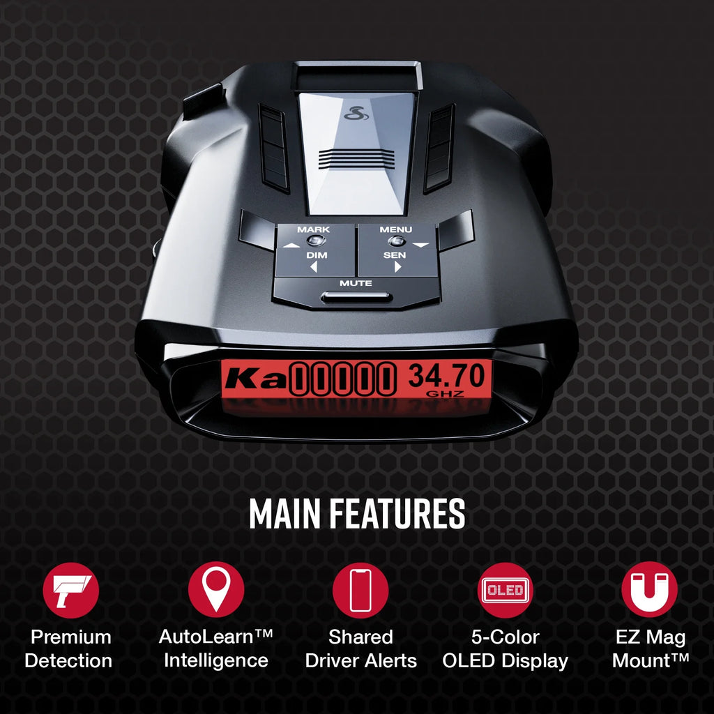 Cobra RAD 700i Laser Radar Detector - Premium Detection Range, AutoLearn Intelligence, Advanced Filtering, Apple CarPlay & Android Auto, Front & Rear Detection
