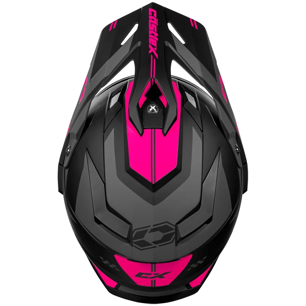 Castle X, 36-28152, Adult Dual Sport Snowmobile Helmet - Heated Shield - CX200 - WRATH - Matte Flo Orange, Small