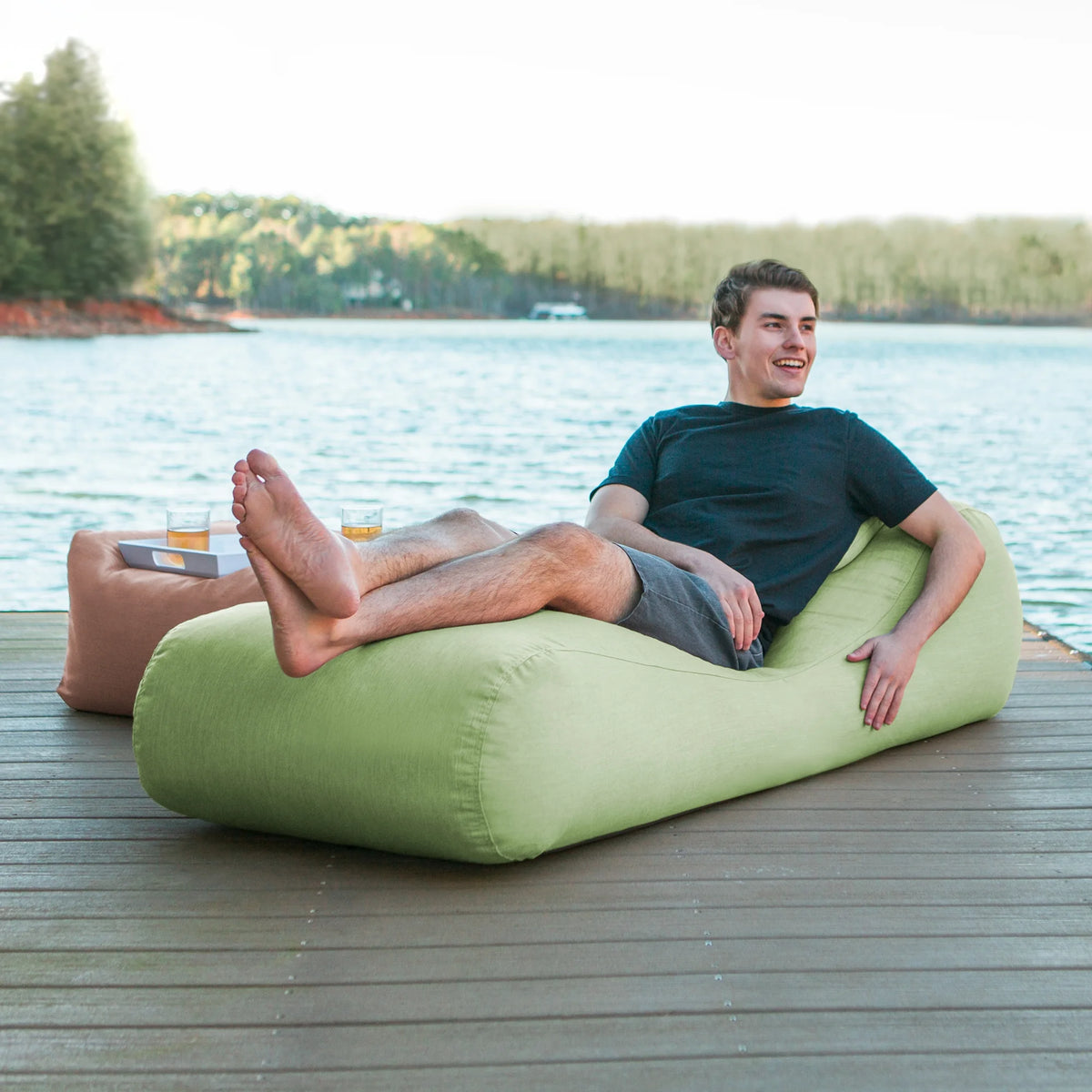 Jaxx Bean Bags Jaxx Arlo Outdoor Bean Bag Lounge with Pillow Granite
