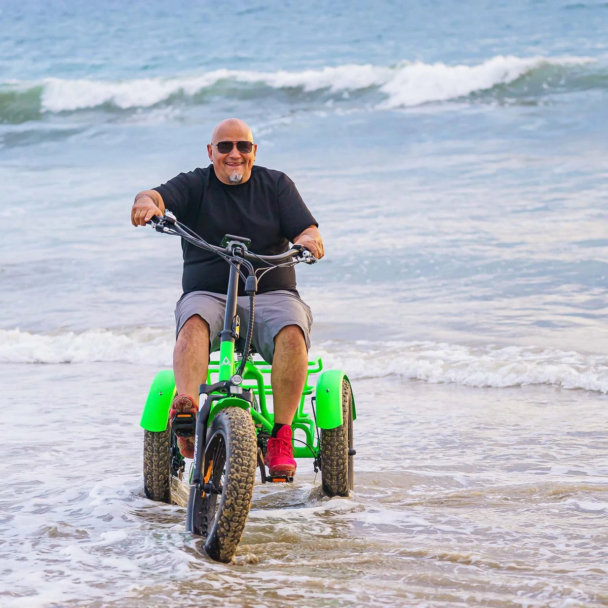 Addmotor M-360II Semi-Recumbent Electric Trike, 85MI, Fat Tire 3 Wheel Electric Bike for Adults, 750W 48V 20Ah Electric Tricycle for Seniors, 20" Electric Trike with Speed Differential, Green