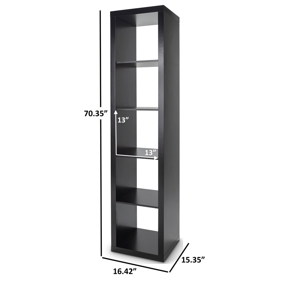 Better Homes & Gardens 5-Cube Vertical Storage Organizer, Solid Black