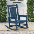 KINGYES Outdoor Rocking Chair Set of 2, HDPE Patio Rocking Chair, Heavy Duty Front Porch Rocker, Navy