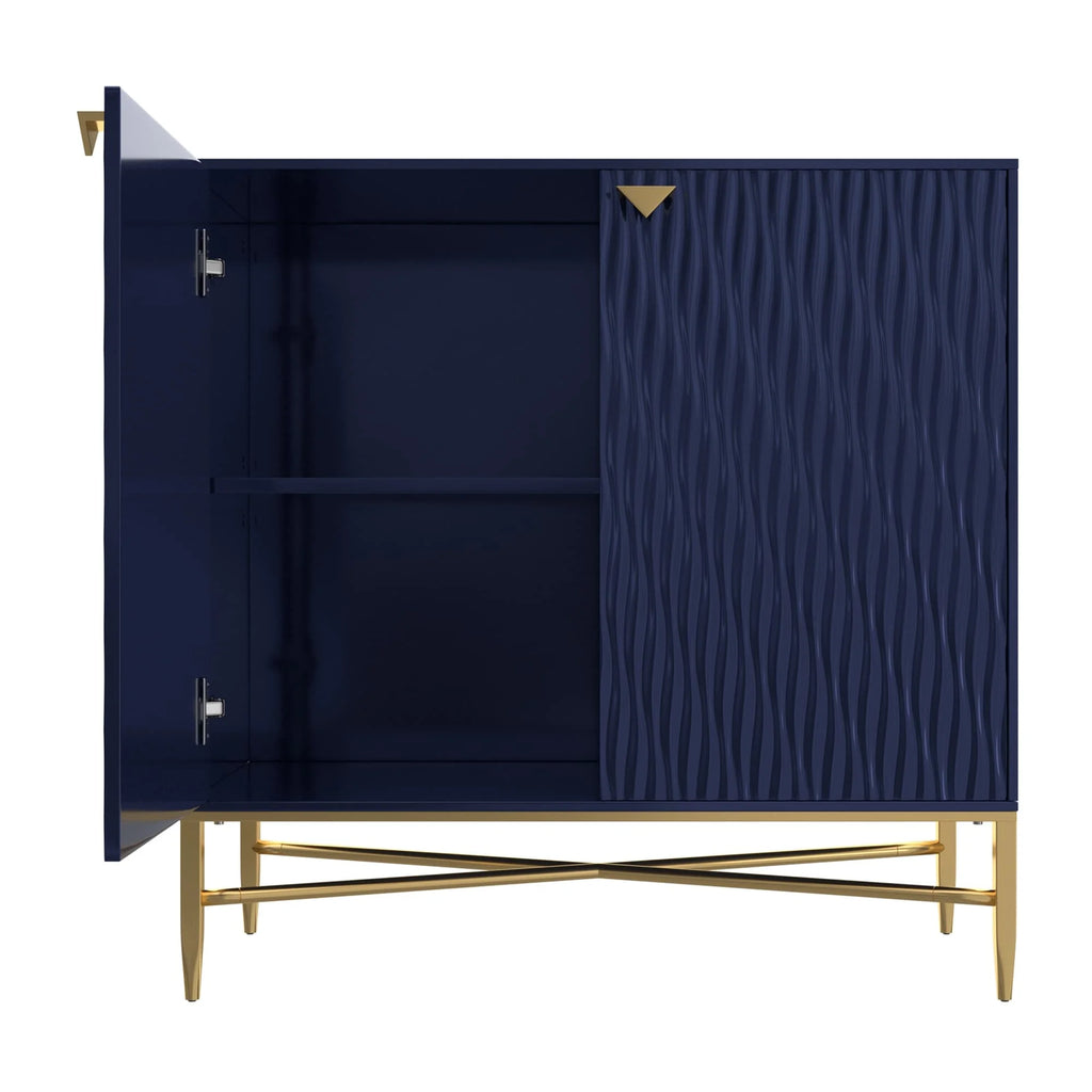 Clihome  2-Door Freestanding Locker Storage Accent Cabinet Blue