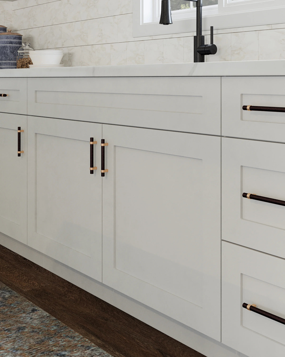 Design House 561464 Brookings Unassembled Shaker Drawer Base Kitchen Cabinet 18x34.5x24, White