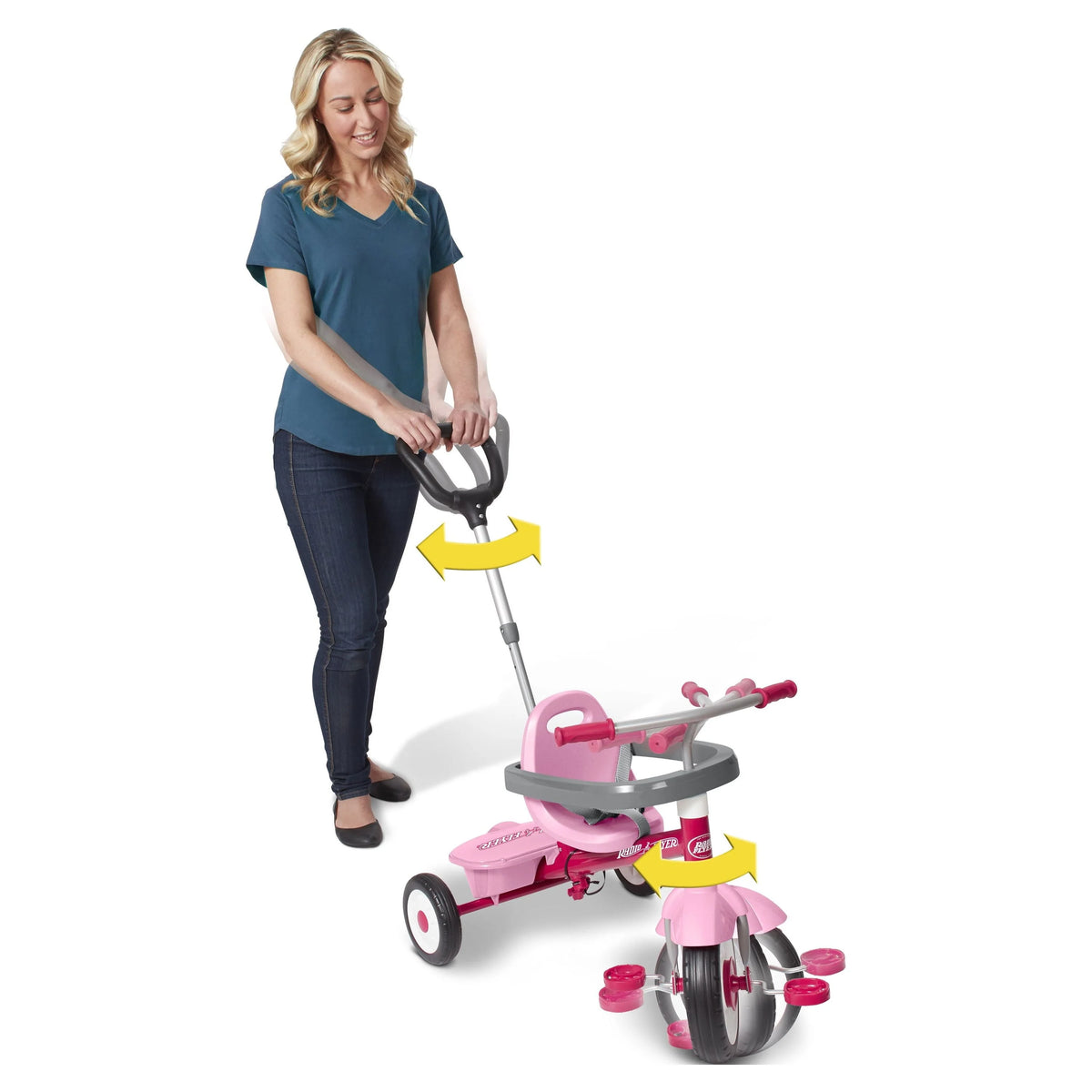 Radio Flyer, 3-in-1 Stroll 'N Trike, 3 Stages Grows with Child, Pink Tricycle