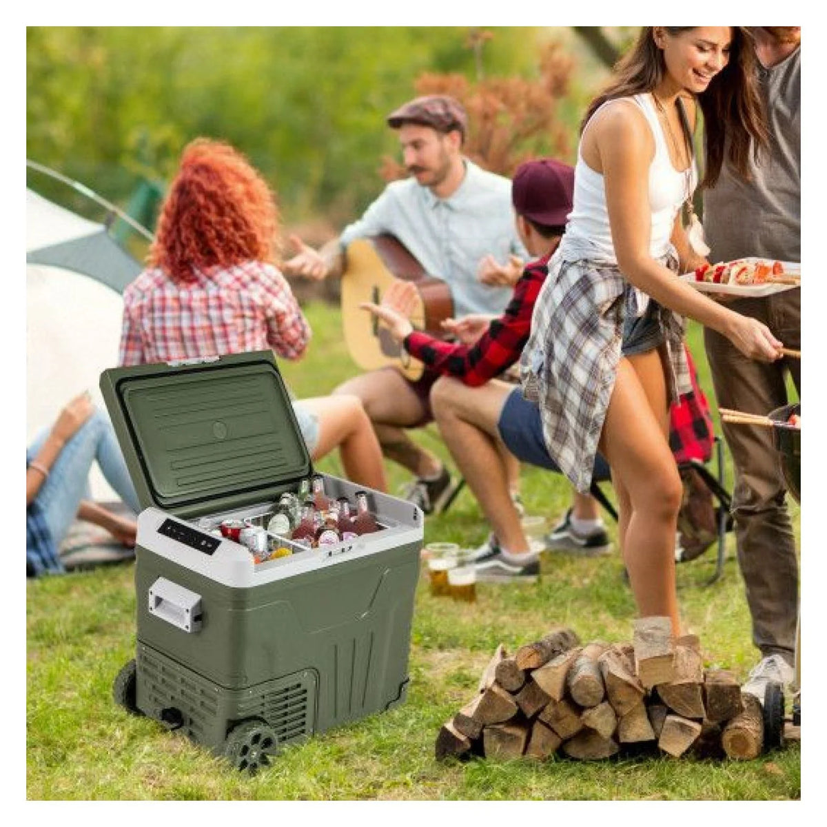 12V Car Refrigerator Portable Fridge - 35L/50L Electric Cooler, Adjustable Temp -4 ~68, DC 12/24V & AC 100-240V, for Road Trips, Camping, Food Preservation