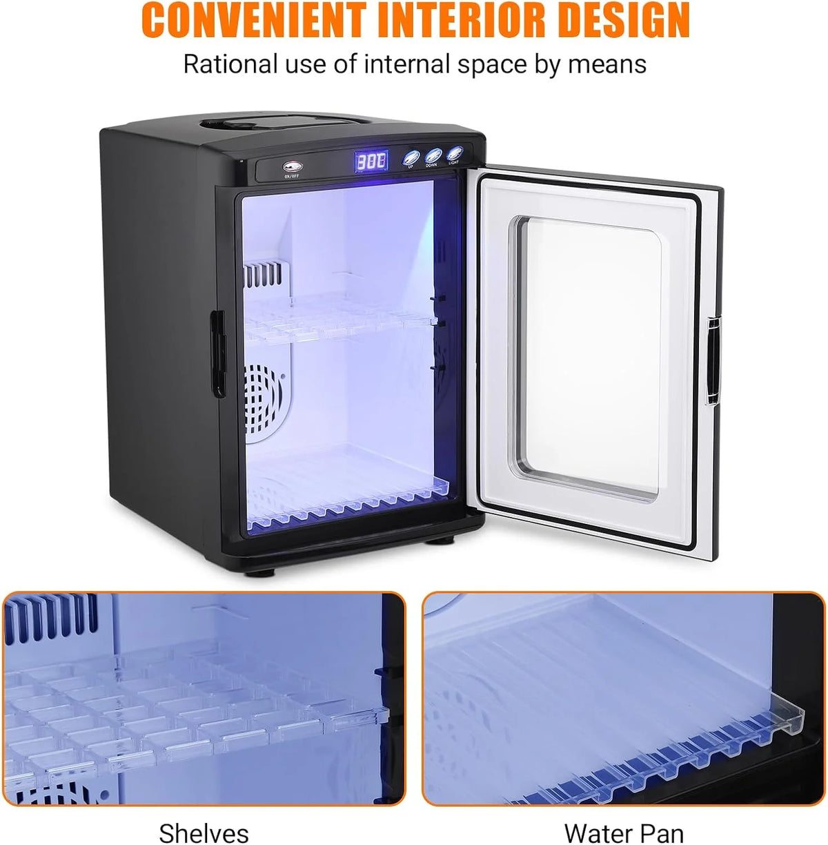Garvee 25L Reptile Incubator for Hatching Eggs - Portable Scientific Laboratory Incubator, Temperature Controlled 10C-60C for Small Reptiles, Cooling and Heating Digital Incubator, 12V/110V Black