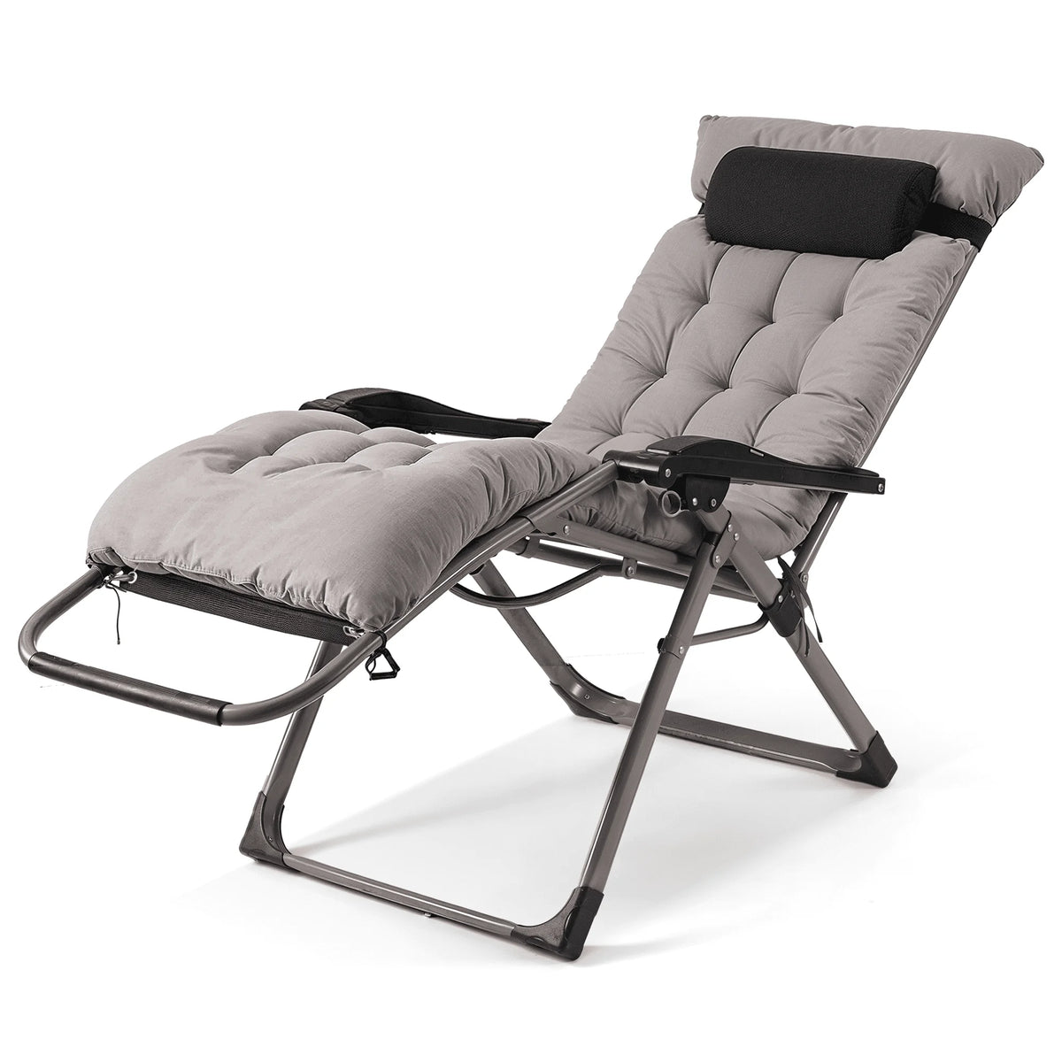 Naipo Zero Gravity Chair, Folding Adjustable Indoor Outdoor Foldable Padded Lounge Chair Reclining Lounge Chair with Removable Cushion, Headrest and Cup Holder, 353lbs