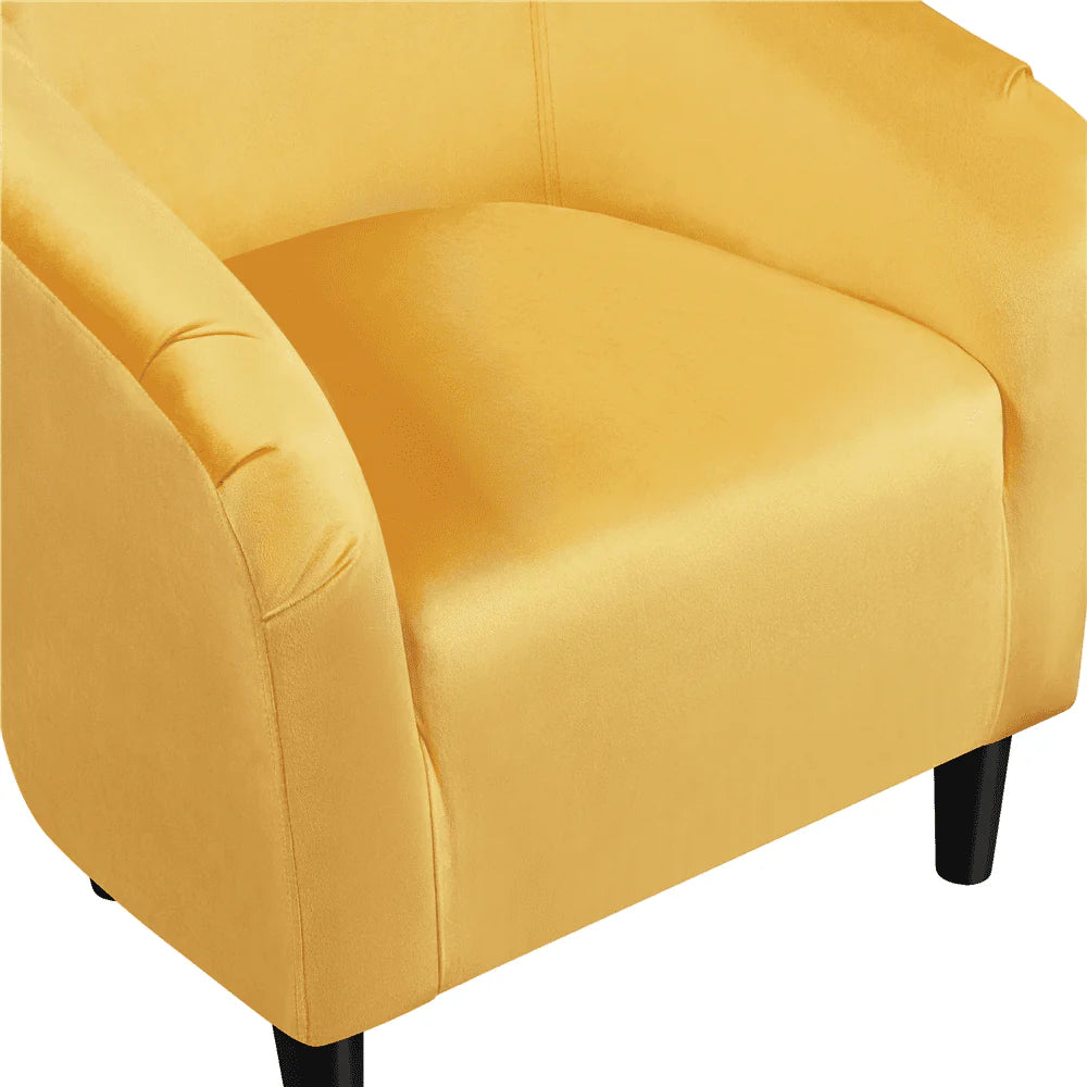 Easyfashion Tub Chair, Set of 2, Yellow Velvet