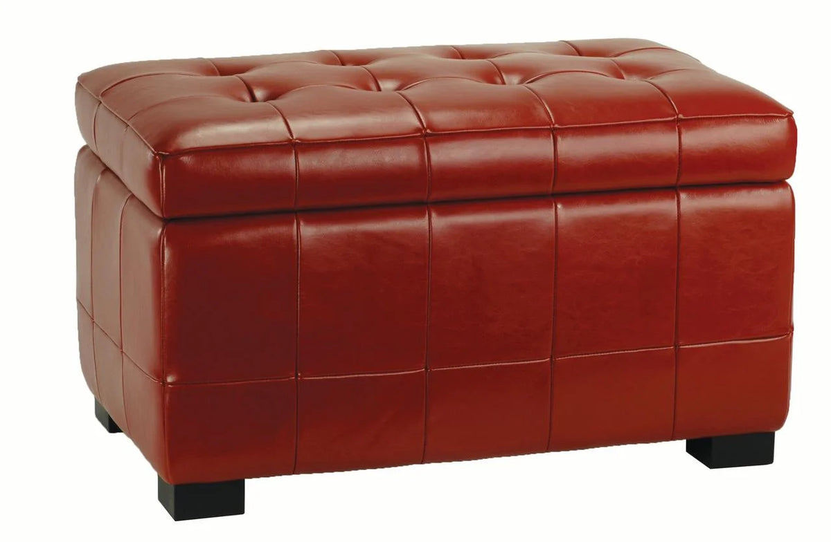 SAFAVIEH Small Manhattan Rustic Tufted Storage Bench, Brown