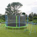 12FT Trampoline with Slide and Swings, Large Outdoor Backyard Trampoline with Basketball Hoop and Ladder for Kids and Adults
