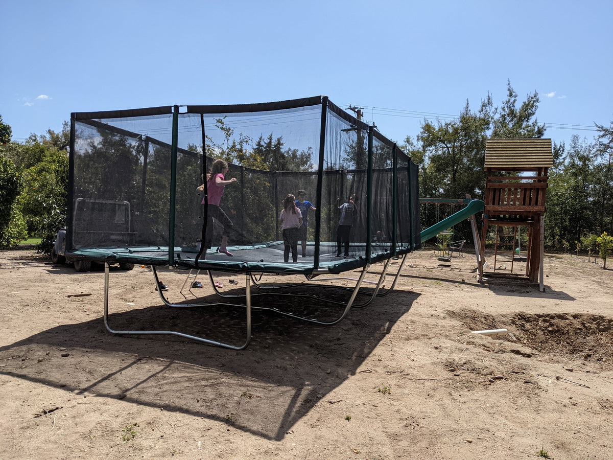 Galactic Xtreme 10x17 FT Outdoor Rectangle Trampoline with Net Enclosure 750Lbs Heavy Weight Jumping Capacity - Outdoor Gymnastics Trampolines for Adults and Kids