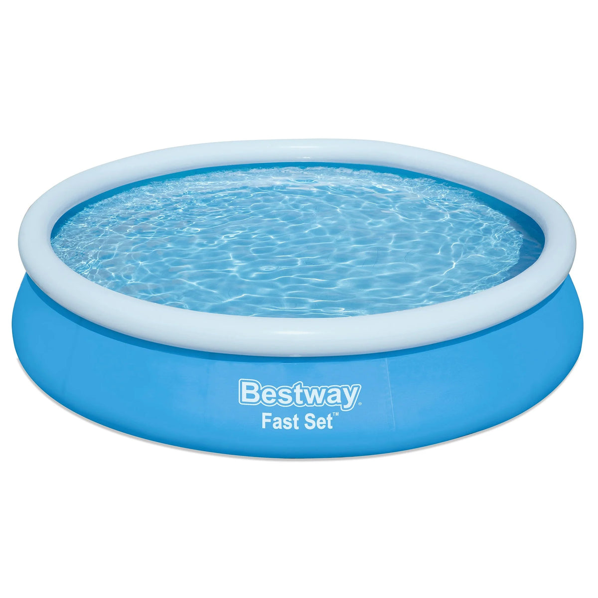 Bestway: Fast Set - 12' x 30" Inflatable Round Pool Set - Blue, Above Ground Swimming, Fill & Rise Setup, Tritech Construction, Filter Pump, Family