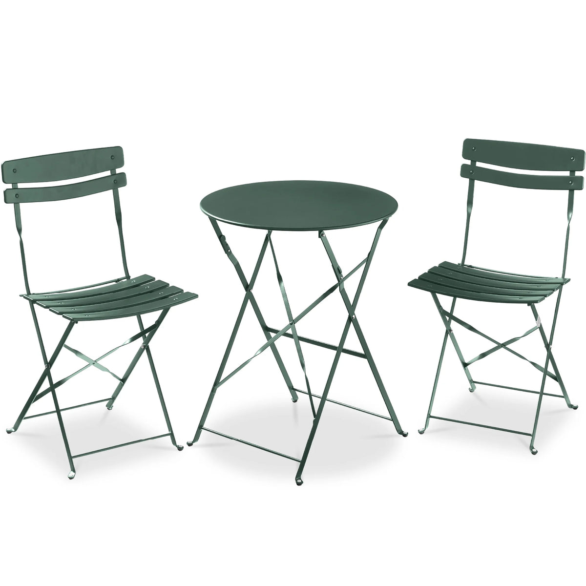 Best Choice Products 3-Piece Small Bistro Set, Folding Patio Furniture Set of 2 Chairs and Table - Black