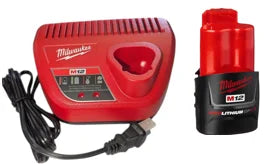 Milwaukee M12 12V Cordless 3/8 in. Ratchet Tool Kit Includes REDLITHIUM Battery, Charger & Case - Model 2457-21