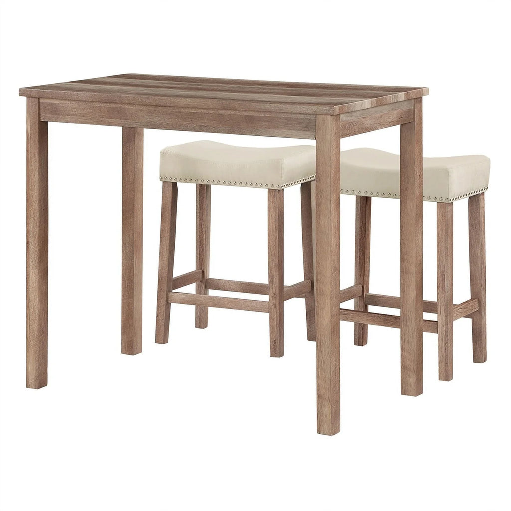 Celina 3PC Counter Height Dining Set in Engineered Wood Natural Brown