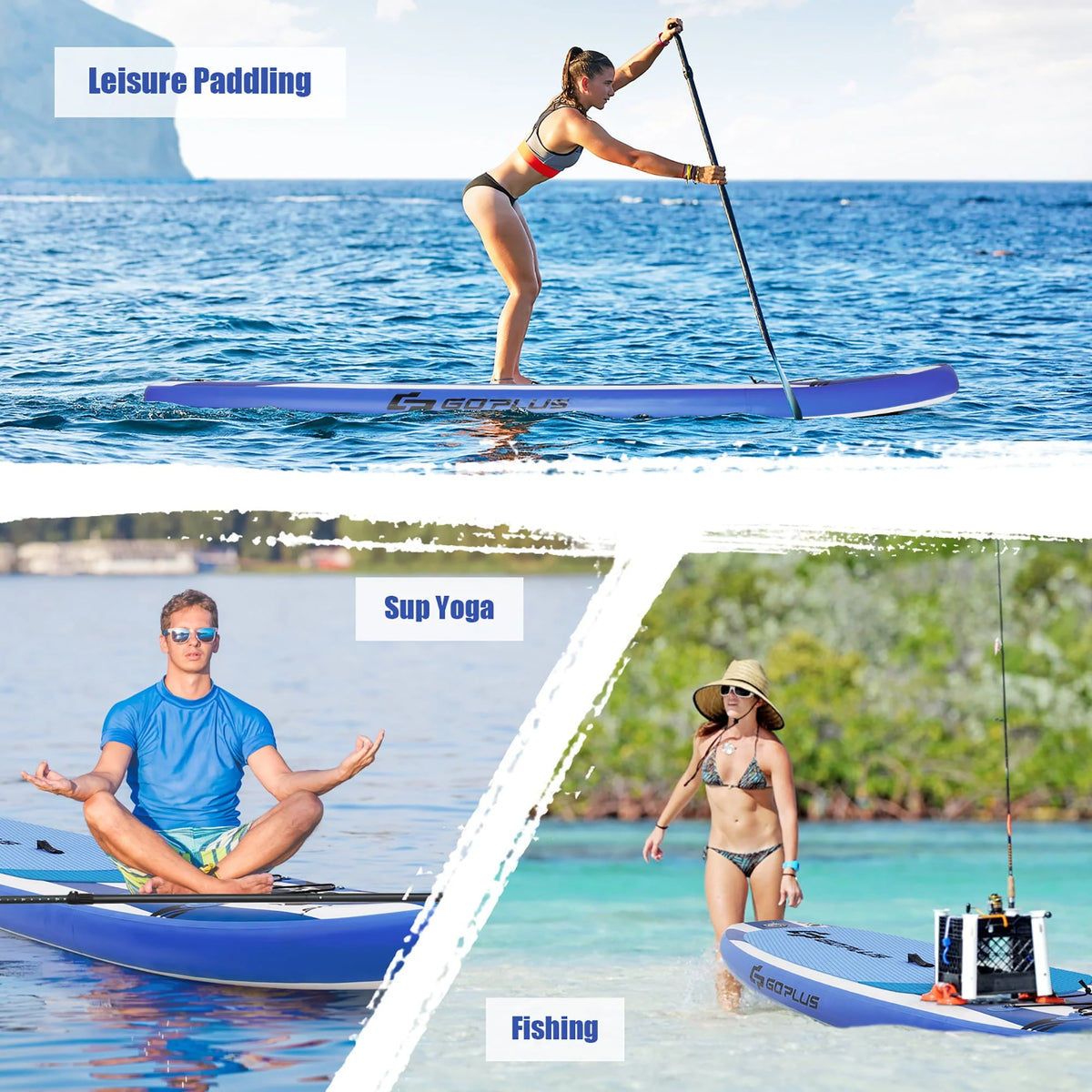 Goplus 11 Inflatable Stand Up Paddle Board SUP W/Carrying Bag Aluminum Paddle Navy