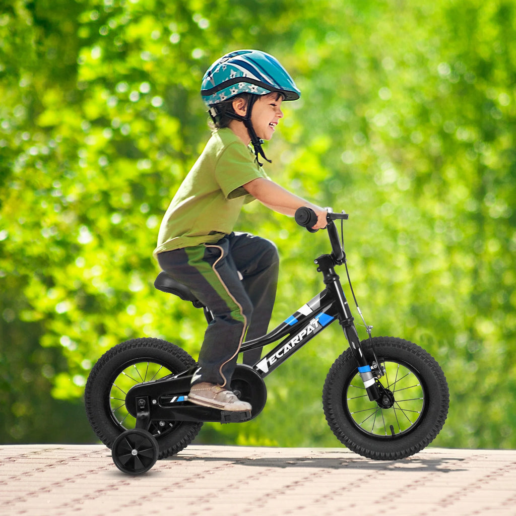 iRerts Kids Bike with Training Wheels, 18 Inch Boys Girls Bike for Kids Ages 4-9 Years Old, Children Bicycle with Front V Brake, Rear Holding Brake, Red