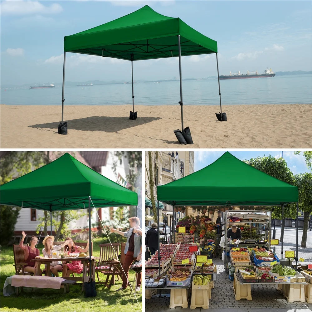 Alden Design Adjustable 10' x 10' Commercial Pop-up Canopy with Wheeled Carry Bag, Blue