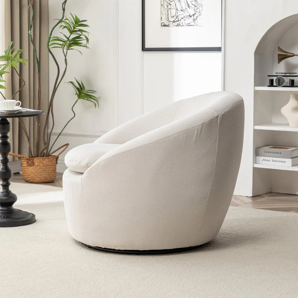 Roundhill Furniture Winnie Modern Barrel Chair, 360 Swivel
