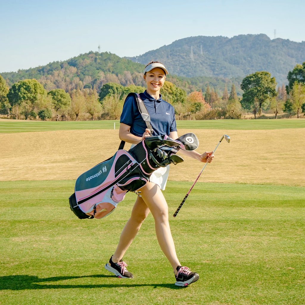 Ultimate Womens Complete Golf Club Set Golf Club Package Set w/ Rain Hood, Right Hand Purple