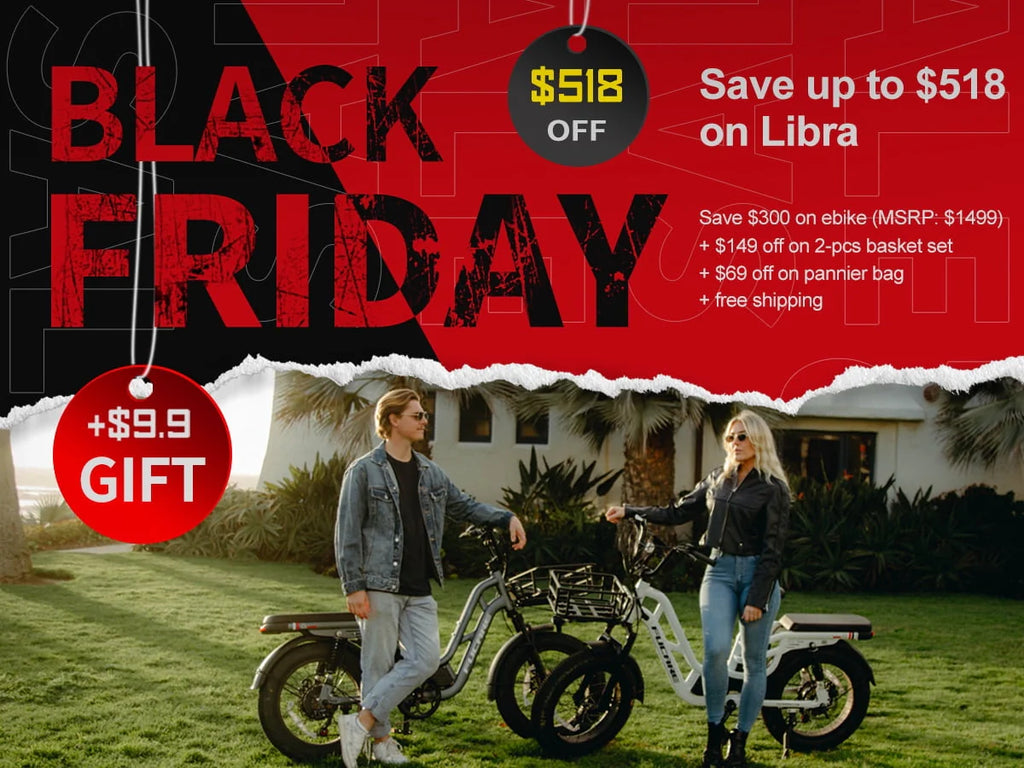 Fucare Libra 750W Electric Bike for Adults 20MPH 48V 20Ah LG Lithium Battery EBike with Full Suspension Color Display 20"*4.0" All-Terrain Fat Tire 7 Speed
