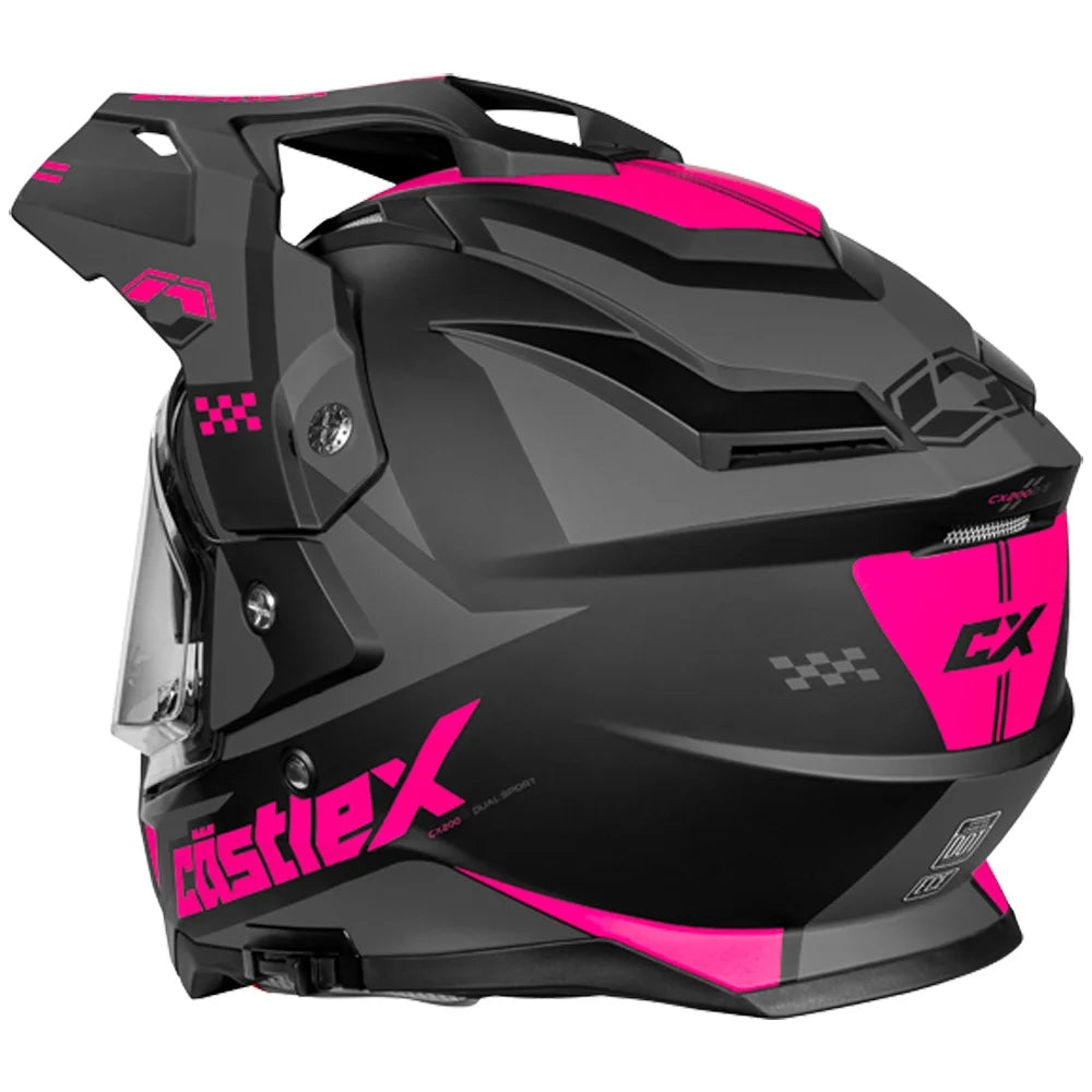 Castle X, 36-28152, Adult Dual Sport Snowmobile Helmet - Heated Shield - CX200 - WRATH - Matte Flo Orange, Small