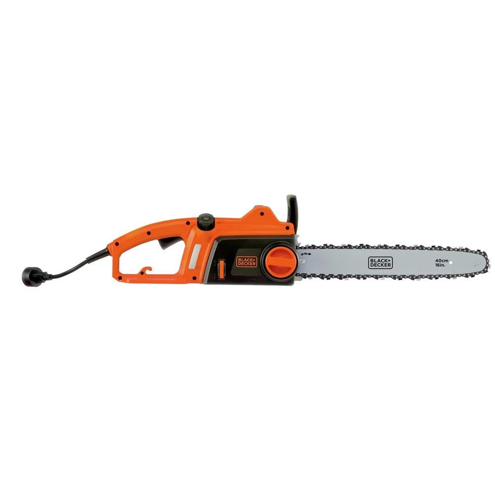 BLACK+DECKER 16 12 Amp Corded Electric Chainsaw, Tool-Free Chain Tensioning, Auto-Oiling