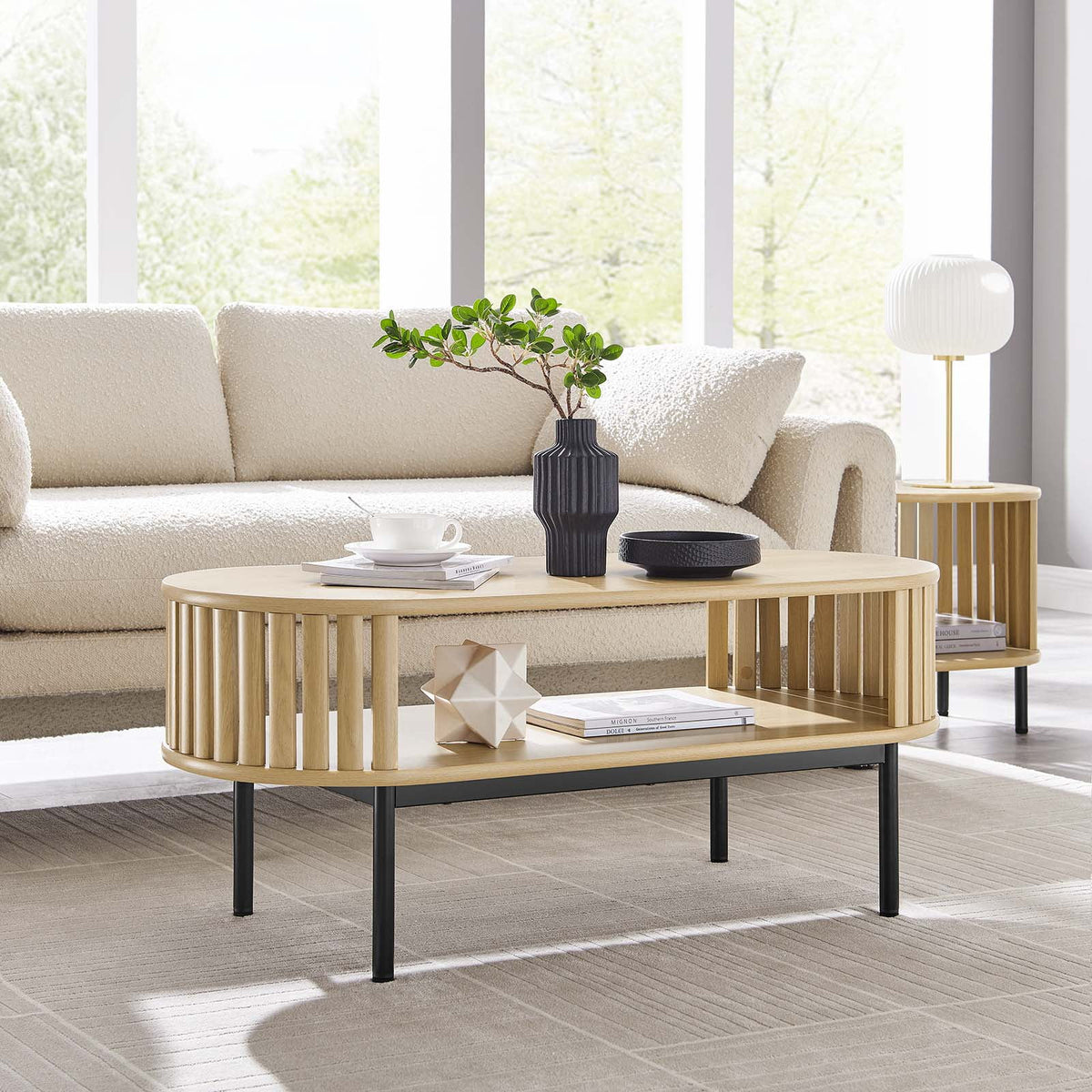 Modway Fortitude Wood Coffee Table in Walnut Black