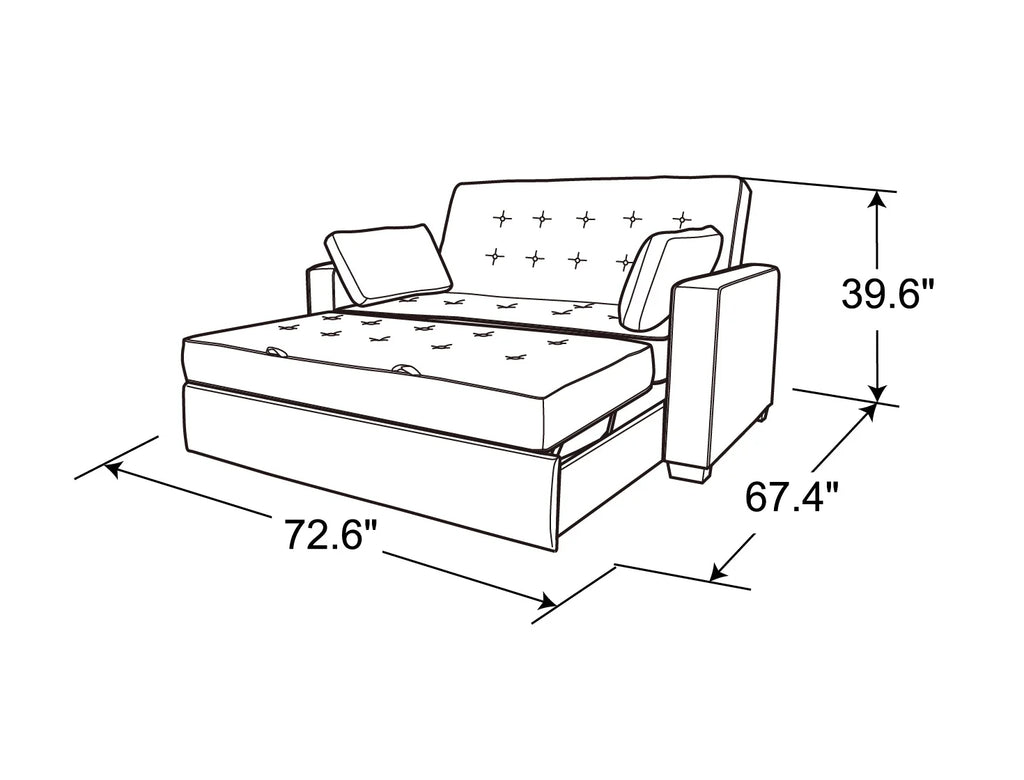 Serta Dream Convertibles Monroe Modern Polyester Convertible Queen Sofa Bed with Pillows Grey