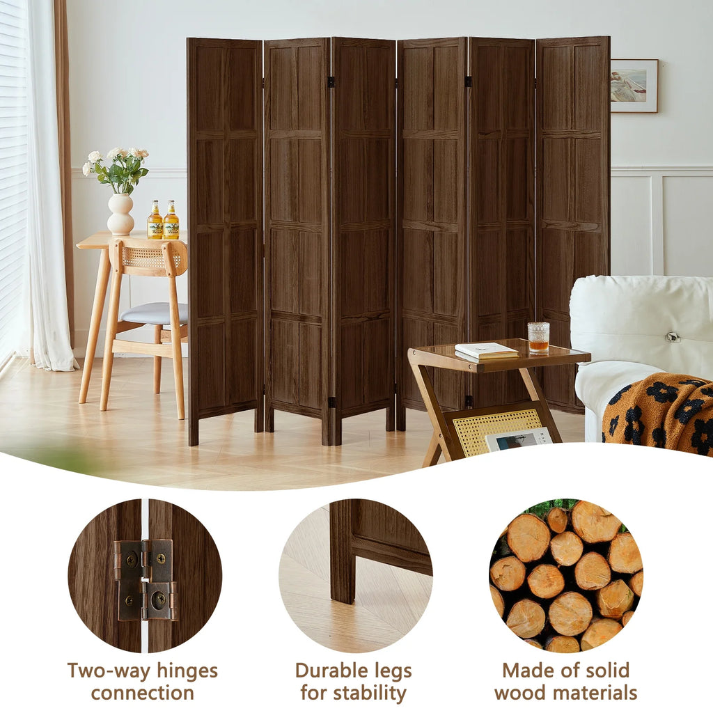 Aletheiawu 4 Panel Room Divider Wall and Folding Privacy Screens No Installation Required White