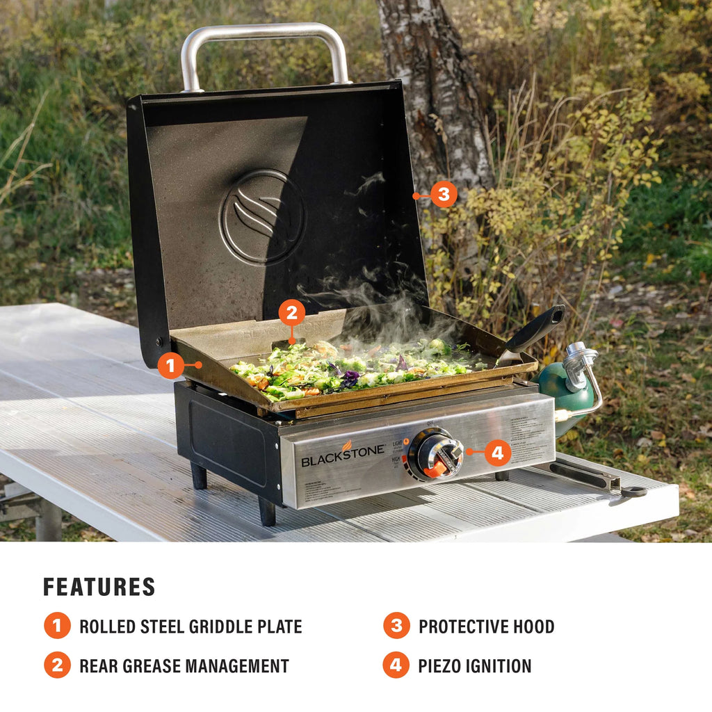 Blackstone 17 Original Tabletop Griddle with Stainless Steel Front Panel