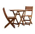 Mainstays Outdoor Patio 3-Piece Wood Bistro Set, Natural Color