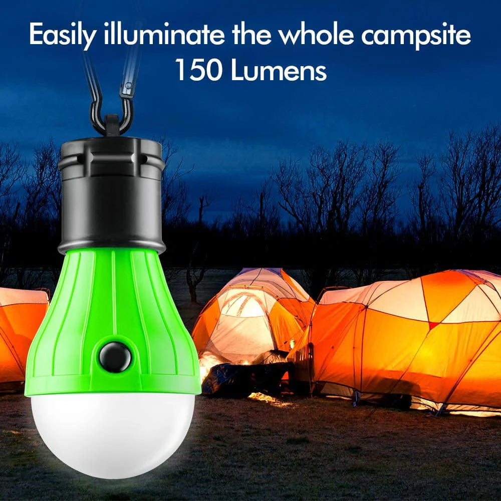 4 Packs LED Camping Light Bulbs Tent Lamp with Clip Hook, Portable Hanging Lantern Battery Powered Emergency Light, Mini Camper Light