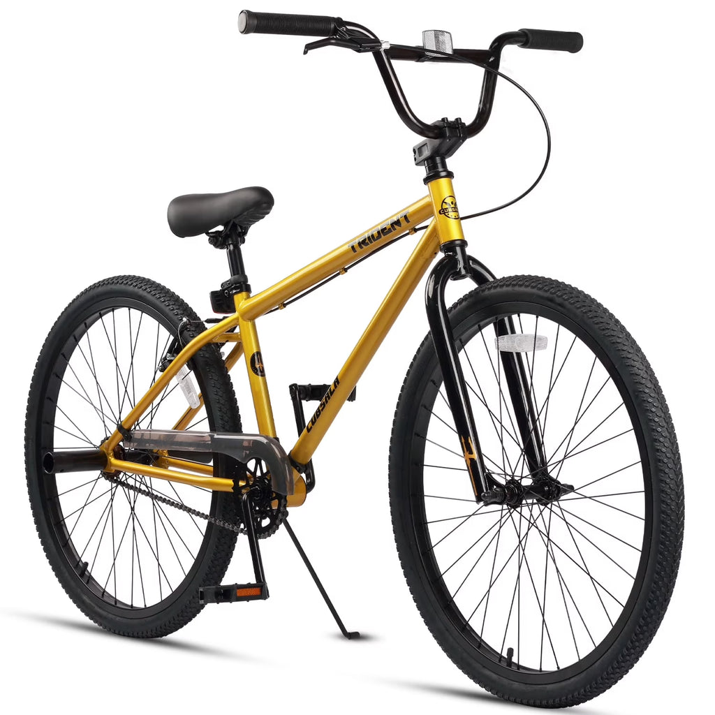 cubsala 24 Inch BMX Race Bike Trident Bicycles Beginner-Level to Advanced Riders with 2 Pegs Trick Cycling and Professional Riding, Black