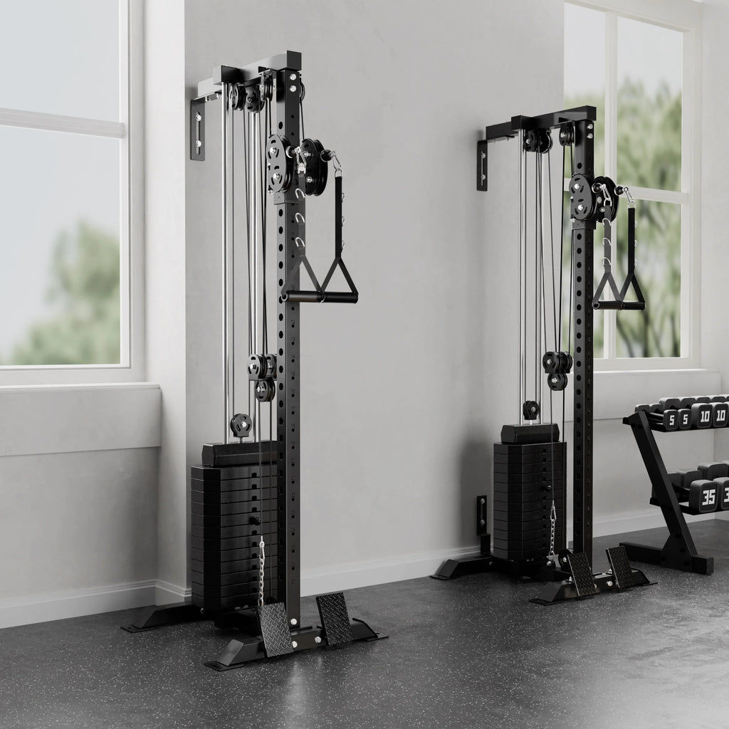 Mikolo Cable Crossover Machine Home Gym, Wall Mount Cable Station with 200LBS Weight Stack,Lat Pull Down Machine with 27 Positions Dual Pulley System