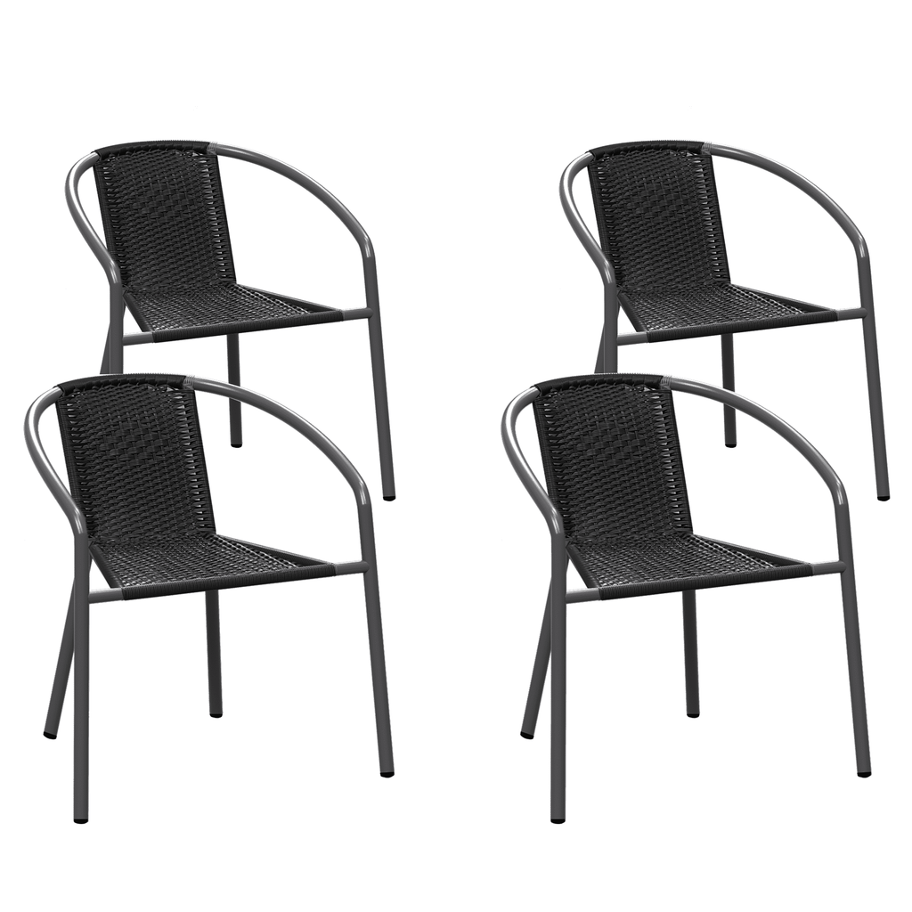 Gaildon Pack Medium Brown Rattan Indoor-Outdoor Restaurant Stack Chair | Versatile and Stylish Seating