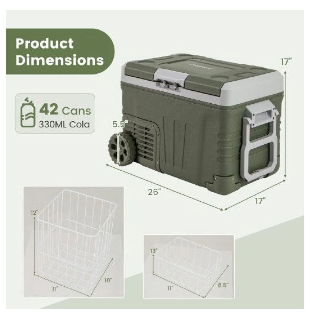 12V Car Refrigerator Portable Fridge - 35L/50L Electric Cooler, Adjustable Temp -4 ~68, DC 12/24V & AC 100-240V, for Road Trips, Camping, Food Preservation