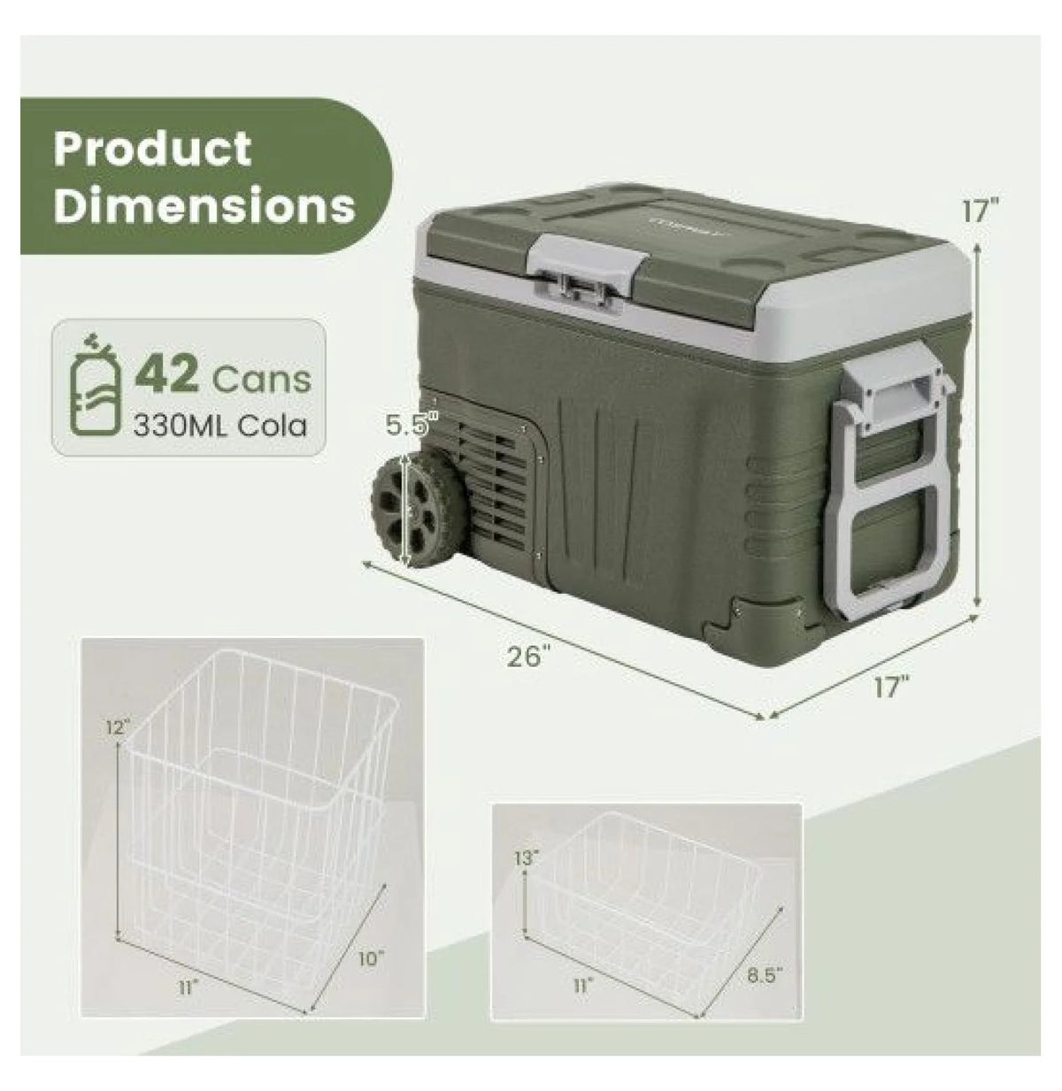 12V Car Refrigerator Portable Fridge - 35L/50L Electric Cooler, Adjustable Temp -4 ~68, DC 12/24V & AC 100-240V, for Road Trips, Camping, Food Preservation