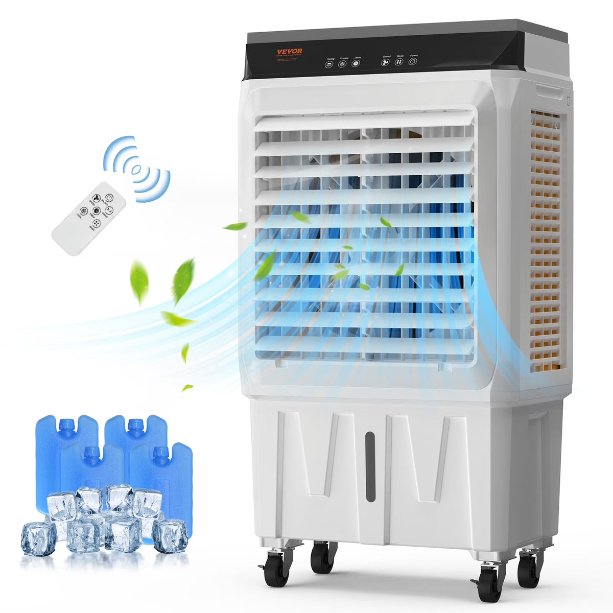 VEVOR Evaporative Air Cooler, 2100 CFM, 135 Oscillating Swamp Cooler with Adjustable 3 Speeds and 12 H Timer, 7 Gal Portable Air Cooler for 750 Sq.ft, Indoor/Outdoor Use
