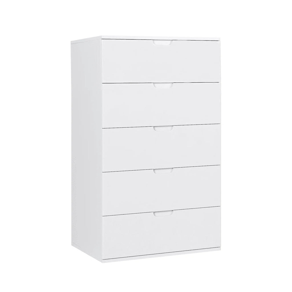Homfa 5 Drawers Dresser, 23.6"W White Dresser, Modern Chest with Drawer for Bedroom