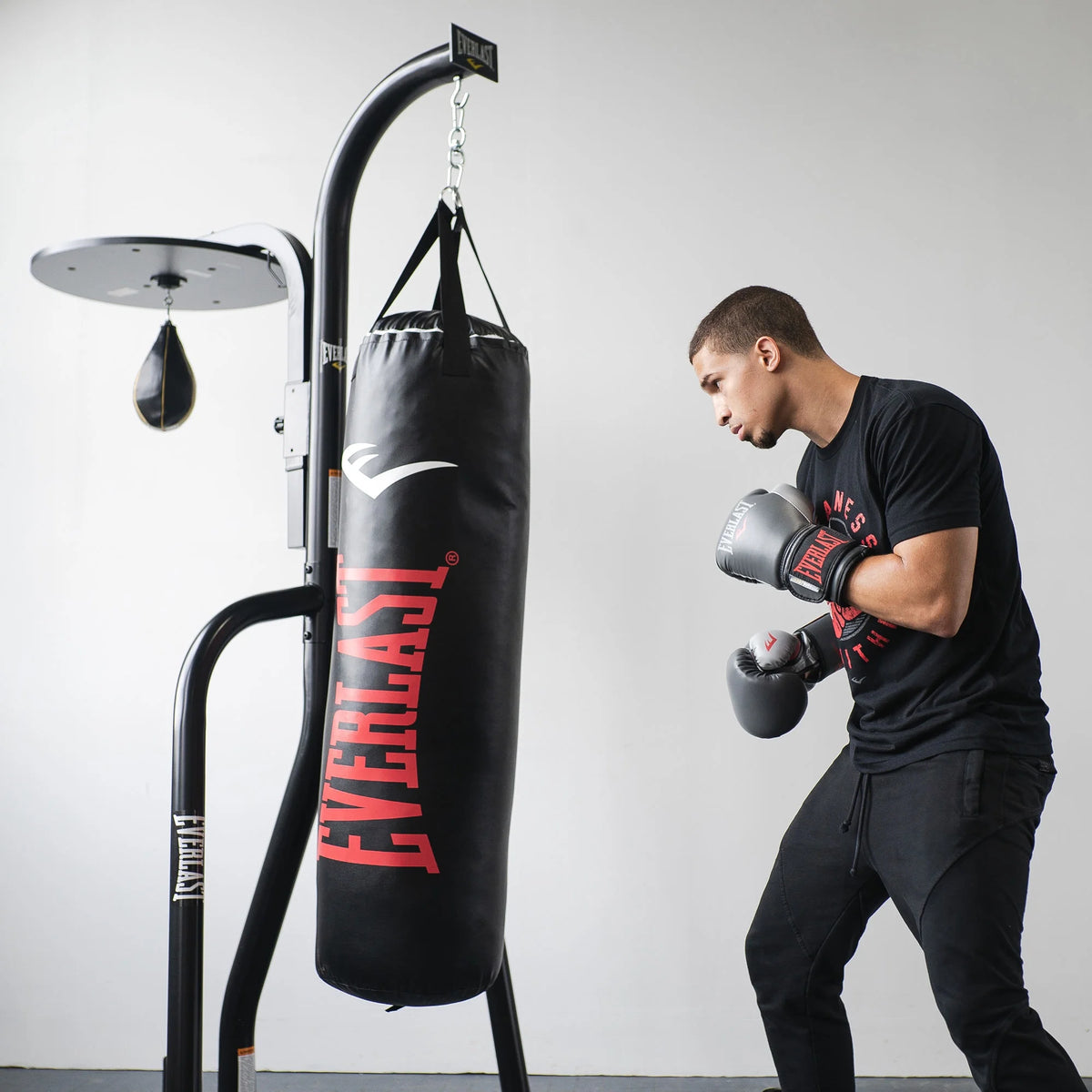 Everlast Dual Station Heavy Duty Powder Coated Steel Heavy and Speed Bag Stand