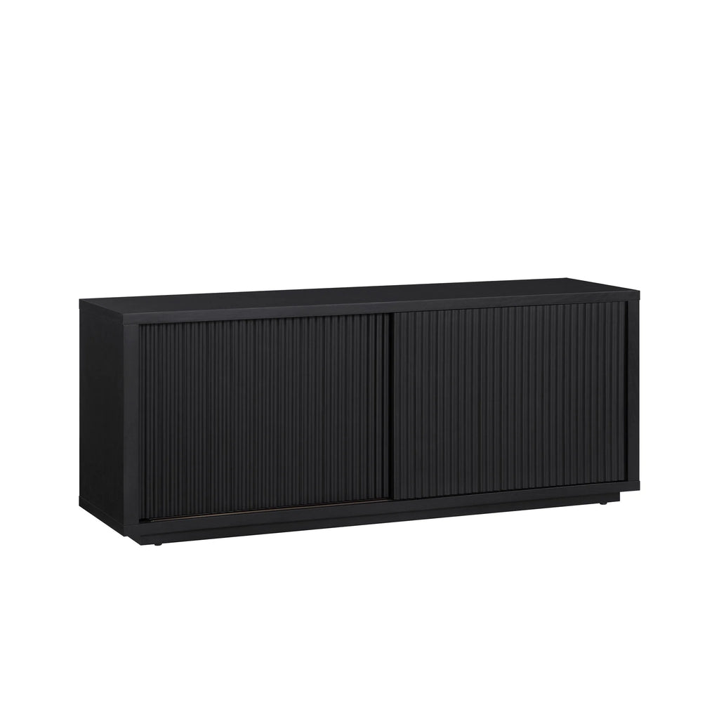 Beautiful Fluted TV Stand for TVs up to 70 by Drew Barrymore, Rich Black Finish