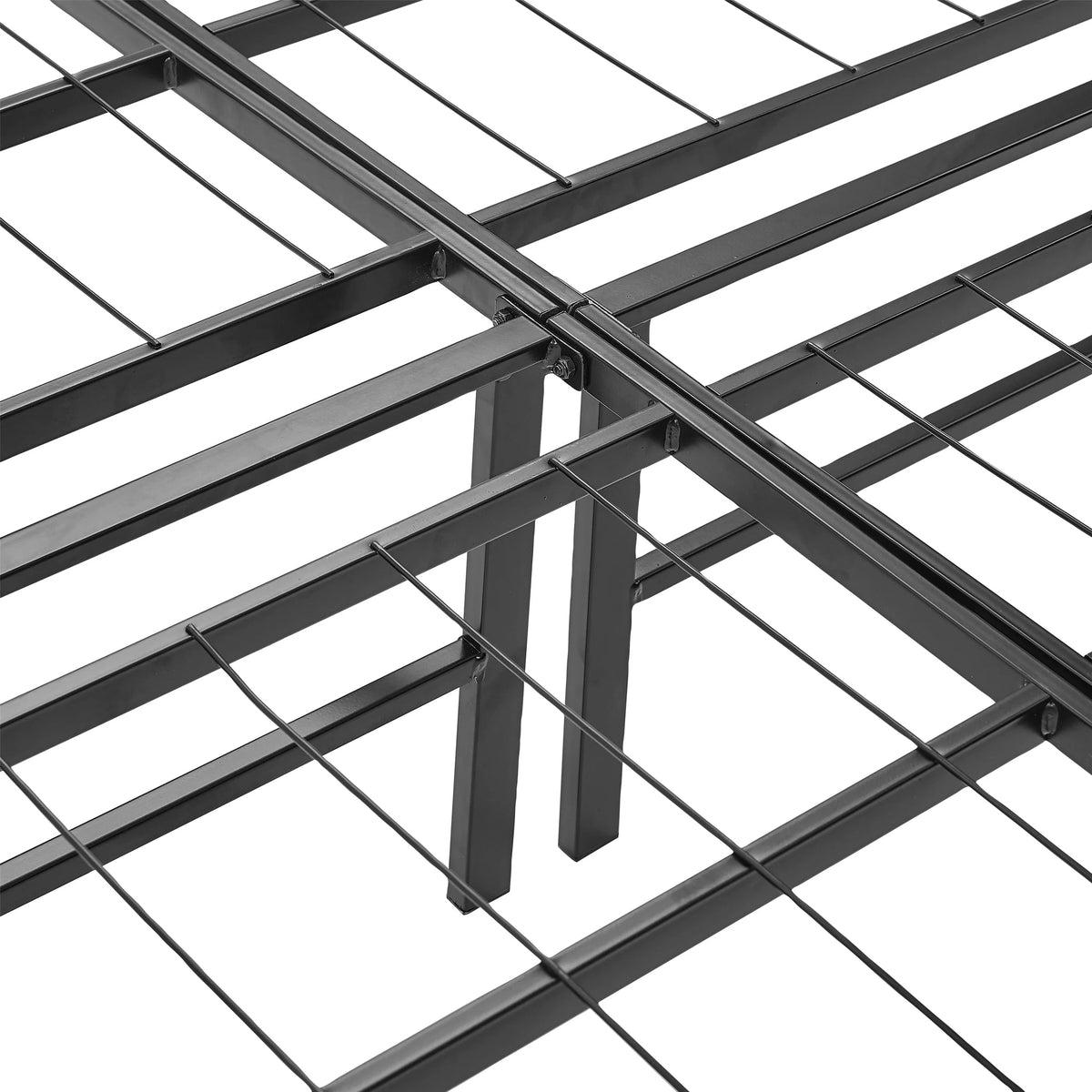 Mainstays 14" High Profile Foldable Steel Full Platform Bed Frame, Black