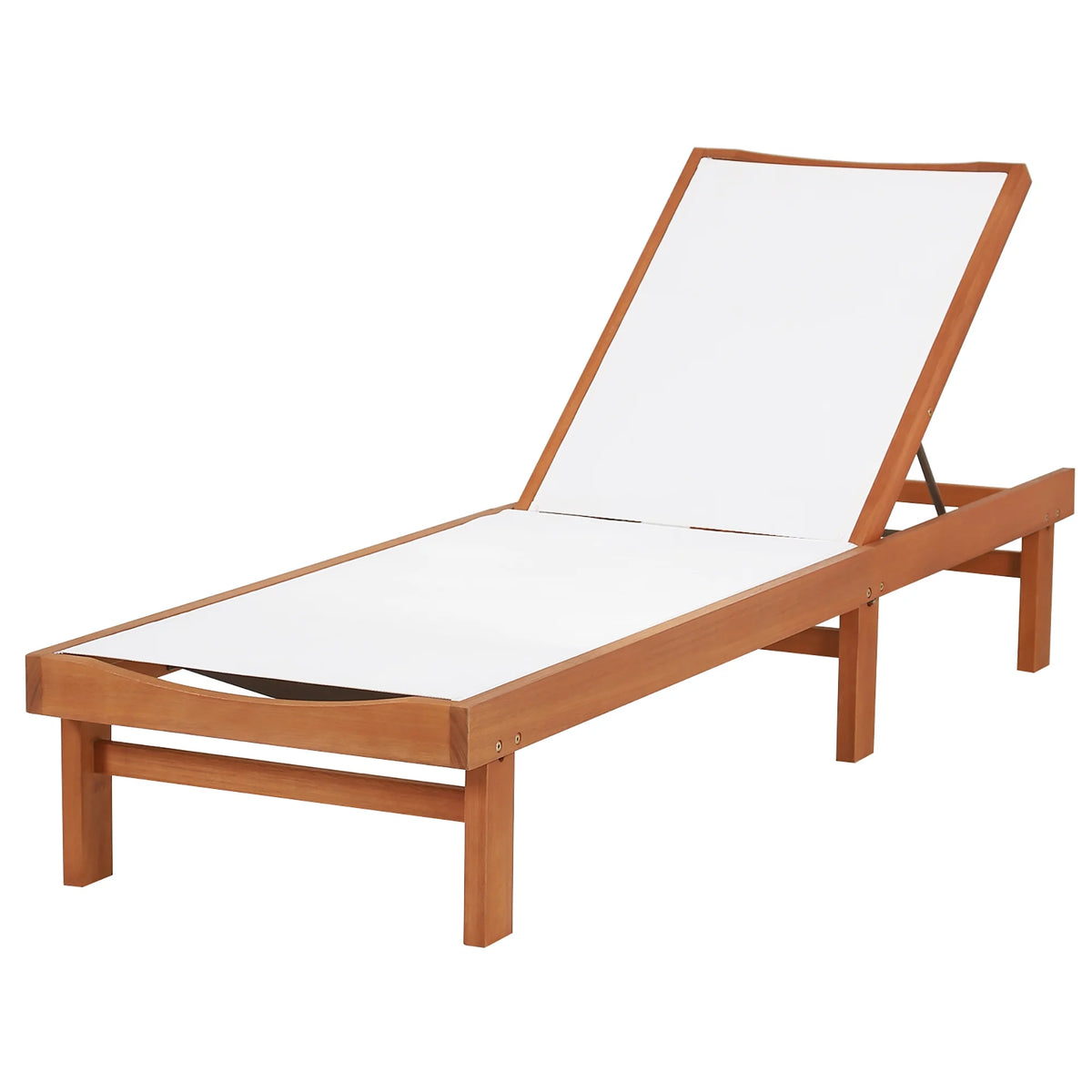 Gymax 2PCS Patio Wooden Chaise Lounge Chair Recliner w/ Adjustable Backrest