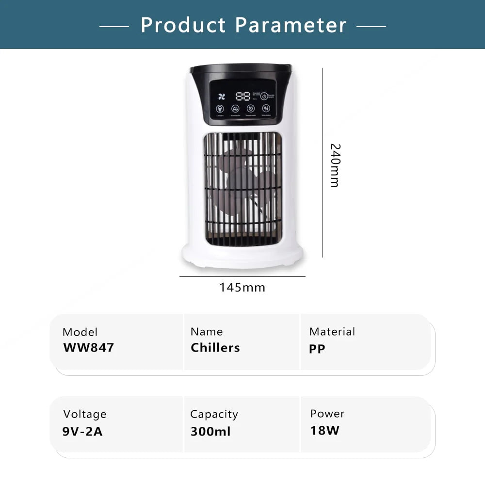 KIZOCAY Portable air conditioner with 6 air speeds, 60 & 120 automatic oscillating evaporative air conditioning fan, quite air cooler humidifier, suitable for home office outdoor, white