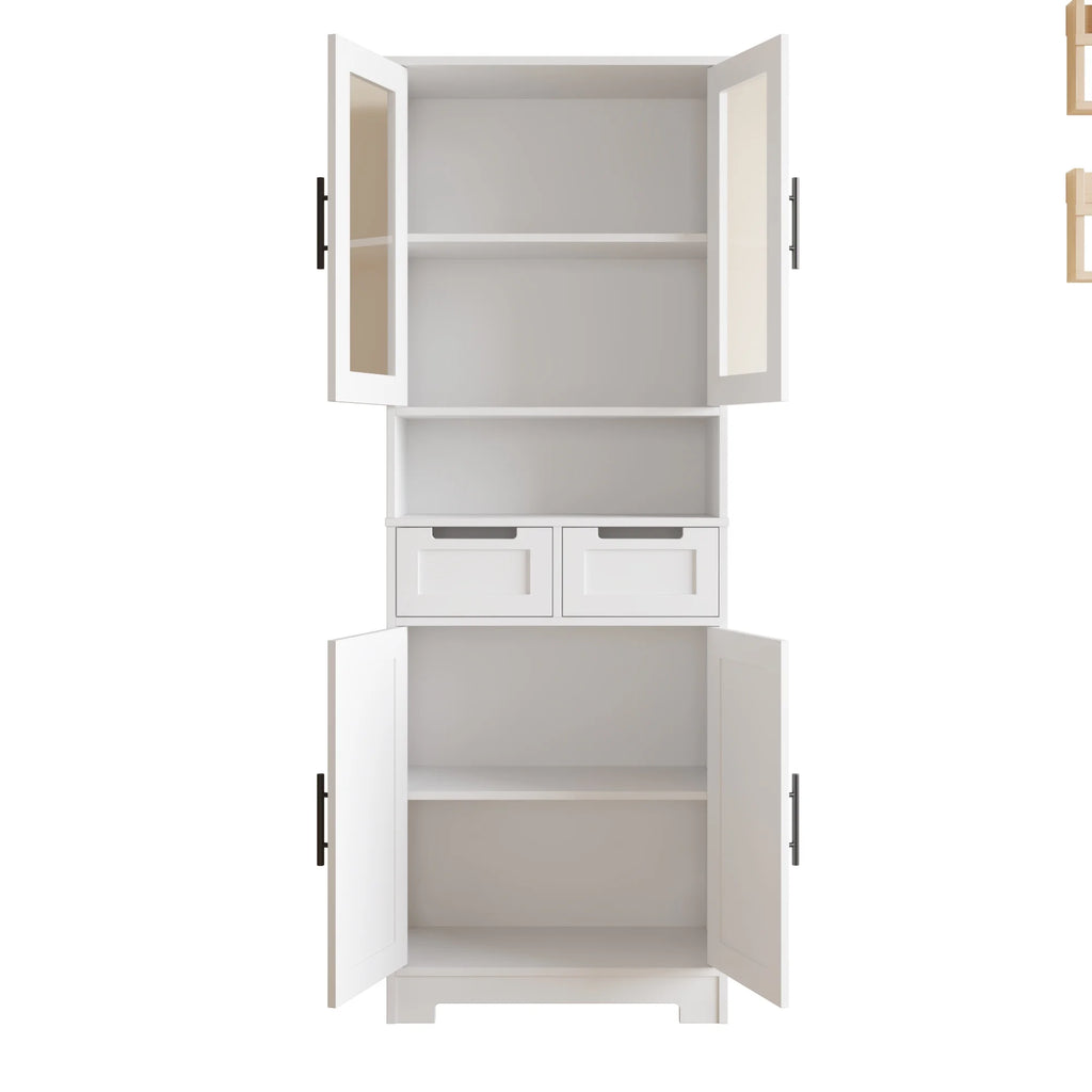 Ktaxon Wooden Bathroom Floor Cabinet with 4 Drawers & 1 Cupboard for Living Room Entryway, White
