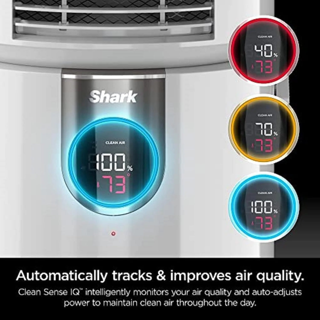 Open Box Shark HC502 3-in-1 Clean Sense Air Purifier MAX, Heater & Fan, HEPA Filter, 1000 Sq Ft, Oscillating, Large Rooms, Kitchens, Captures 99.98% of Particles White