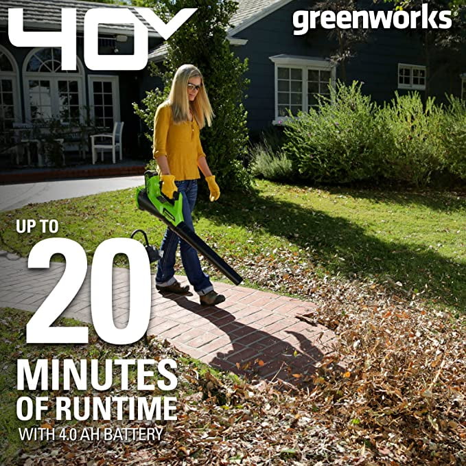 Greenworks 40V 17" Push Mower + Axial Brushless Blower, with 4.0Ah USB Battery & Charger